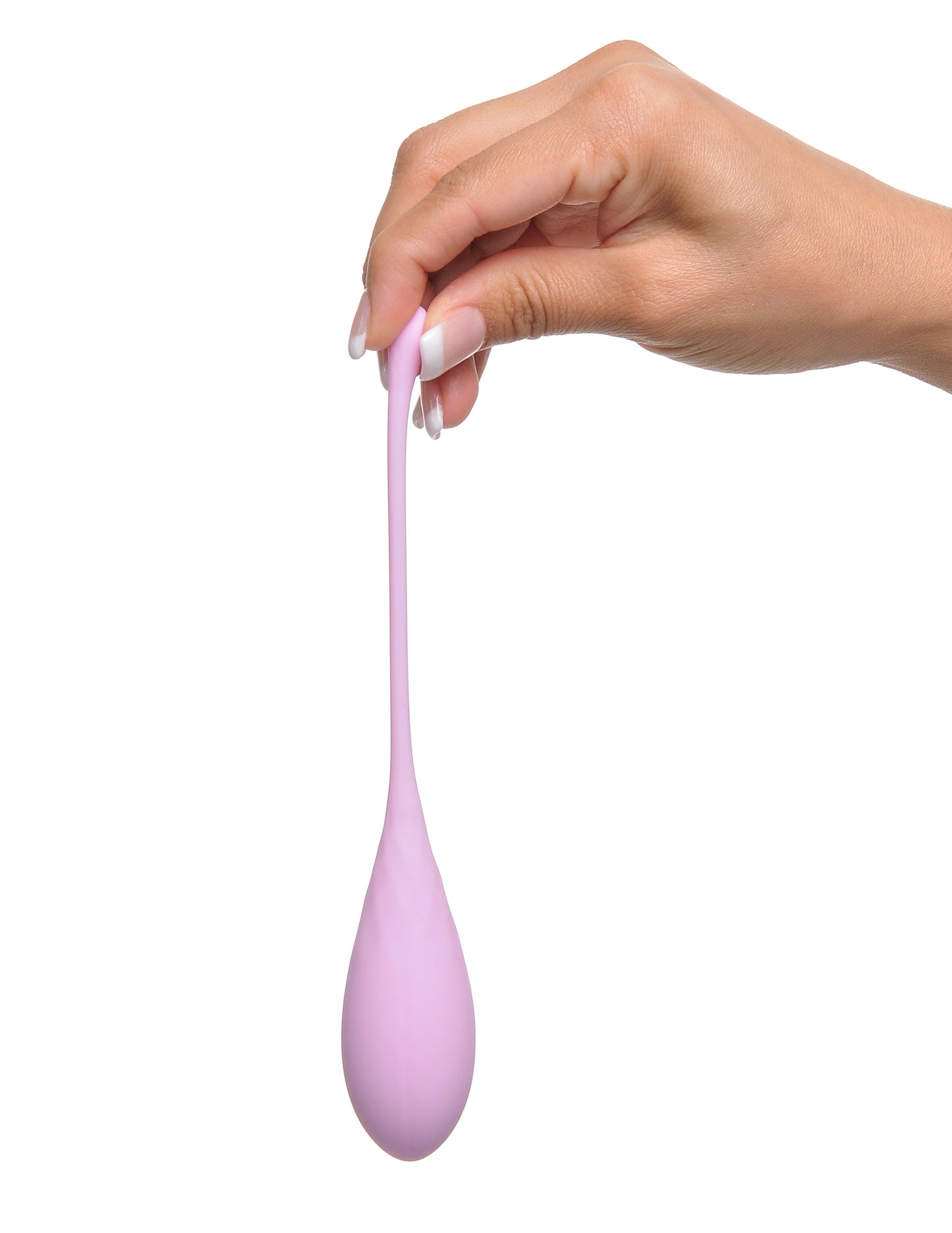 hand holding one piece by the strap Fantasy For Her 3 Piece Silicone Kegel Trainer Set by Pipedream