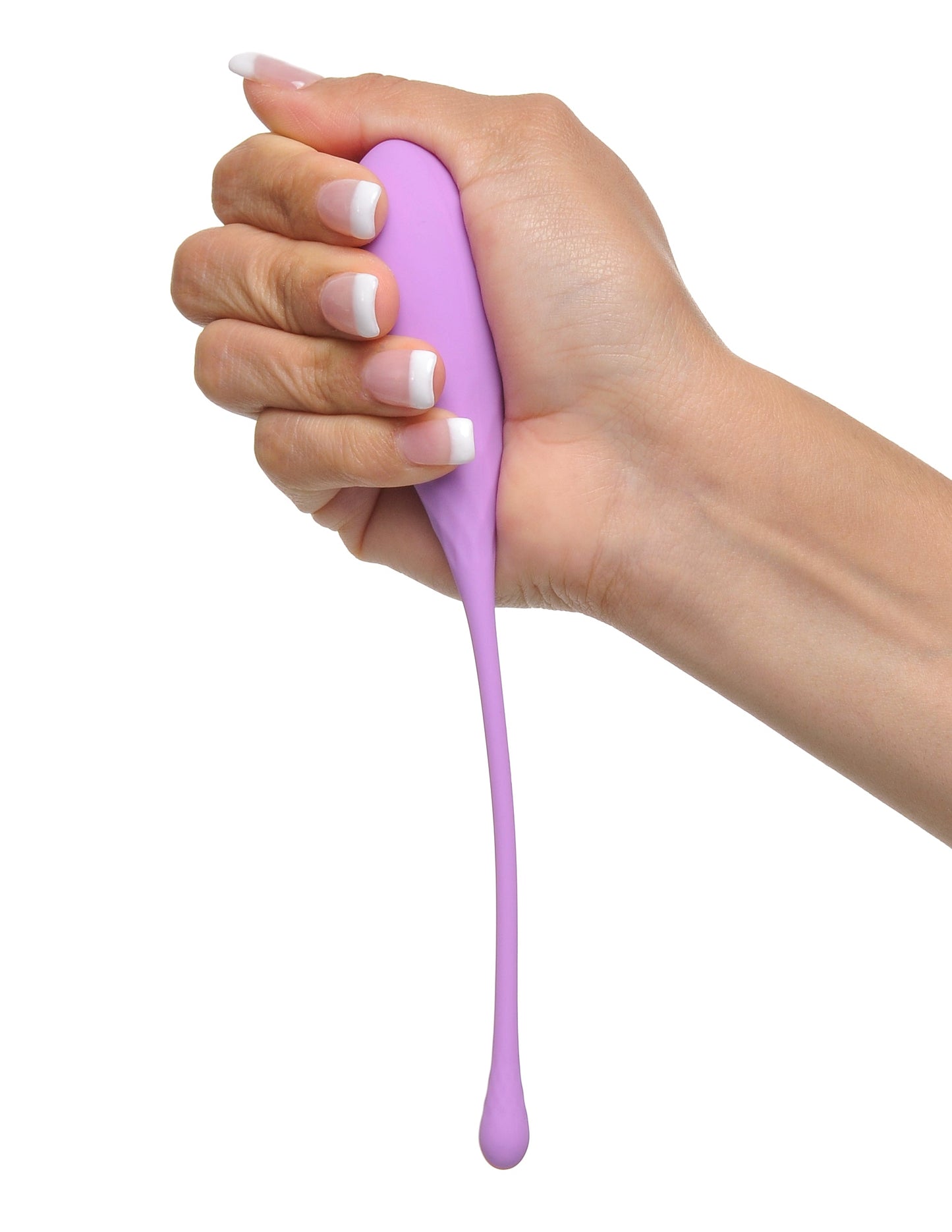 Fantasy For Her 3 Piece Silicone Kegel Trainer Set by Pipedream with hand squeezing one bulb