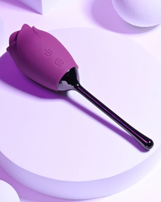 Playboy Petal Flicking Tongue Double Ended Rose with Vibrating Stem