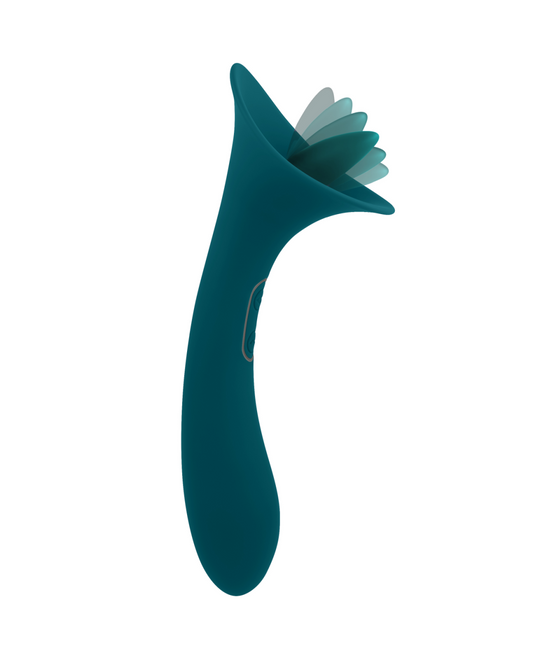 Playboy True Indulgence Dual Ended Flicking Tongue Vibrator - Green