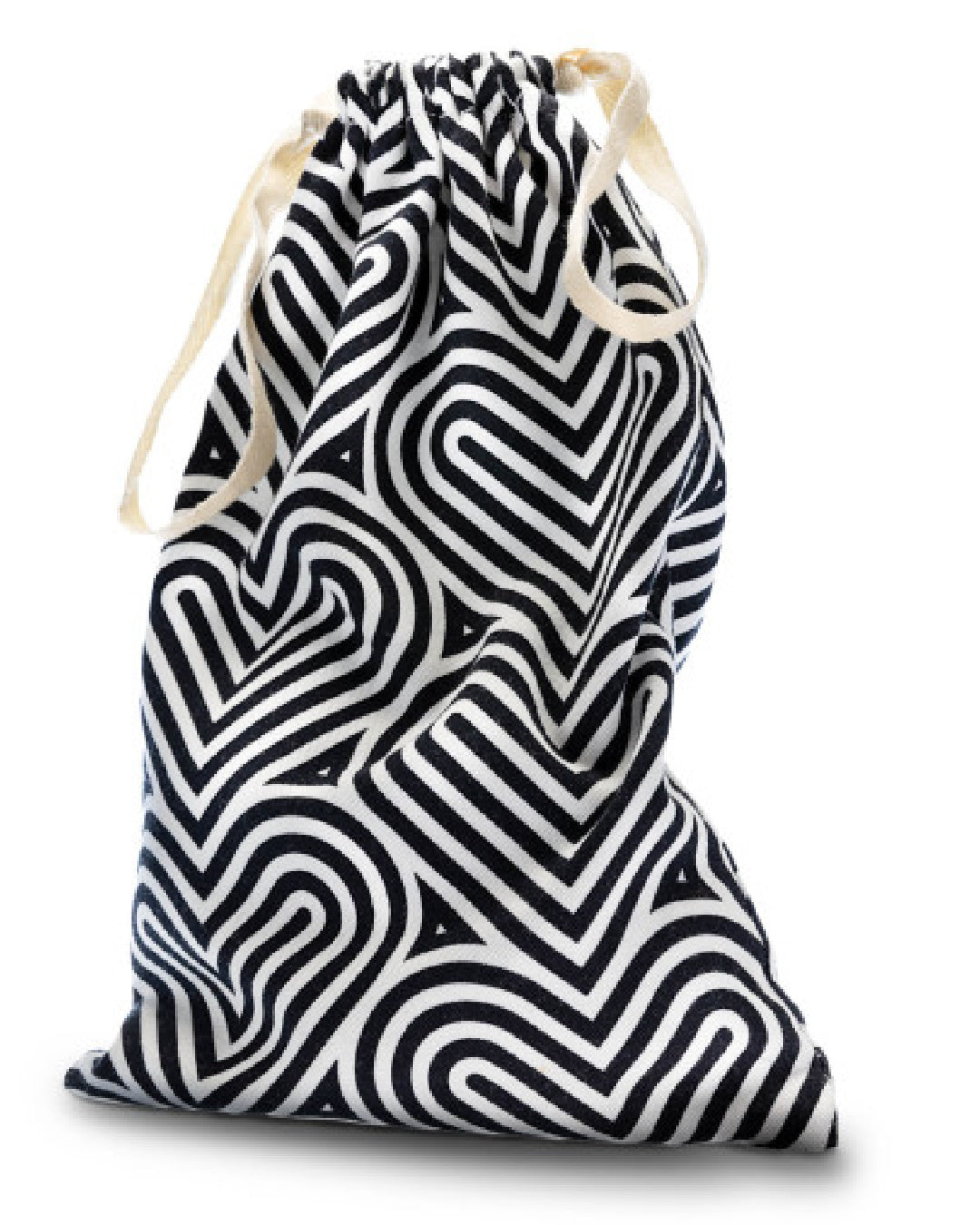 Blush Bomba Black & White Sex Toy Storage Bag upright