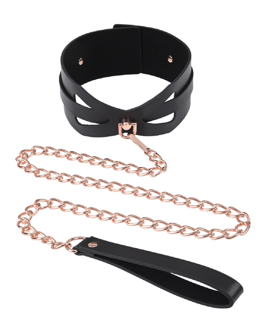 Sex And Mischief Brat Collar And Leash rose gold chain