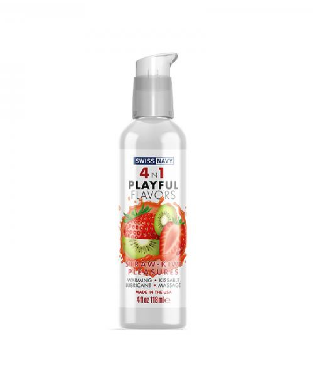 Swiss Navy Lubricant Playful Flavors Strawberry Kiwi 4 in 1 Warming Lubricant 1 oz bottle