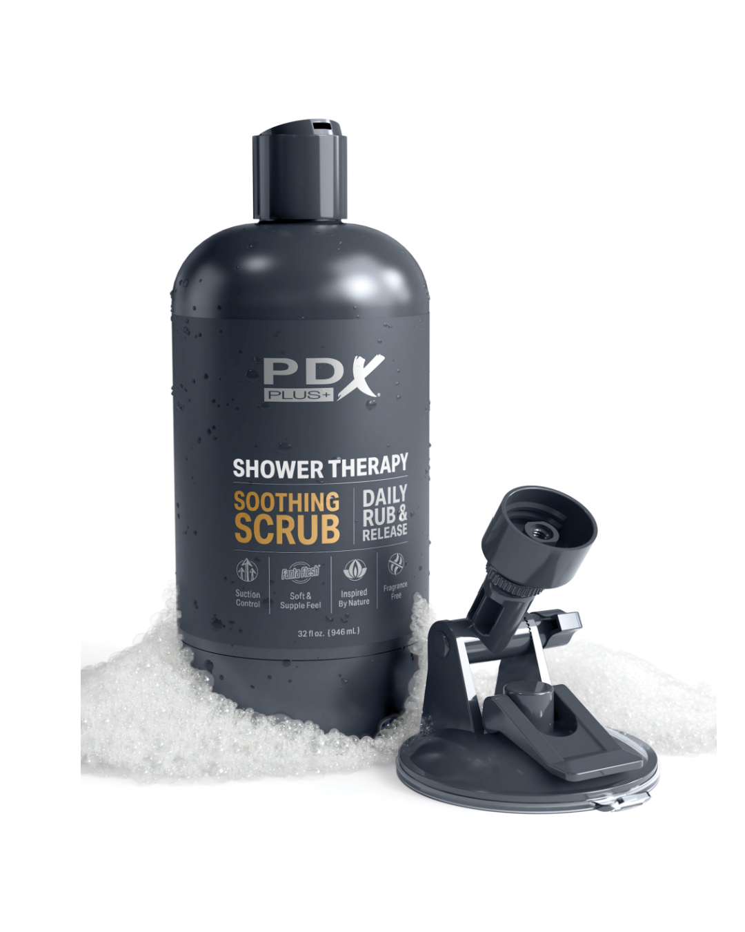 Shower Therapy Discreet Realistic Stroker with Mount - Chocolate