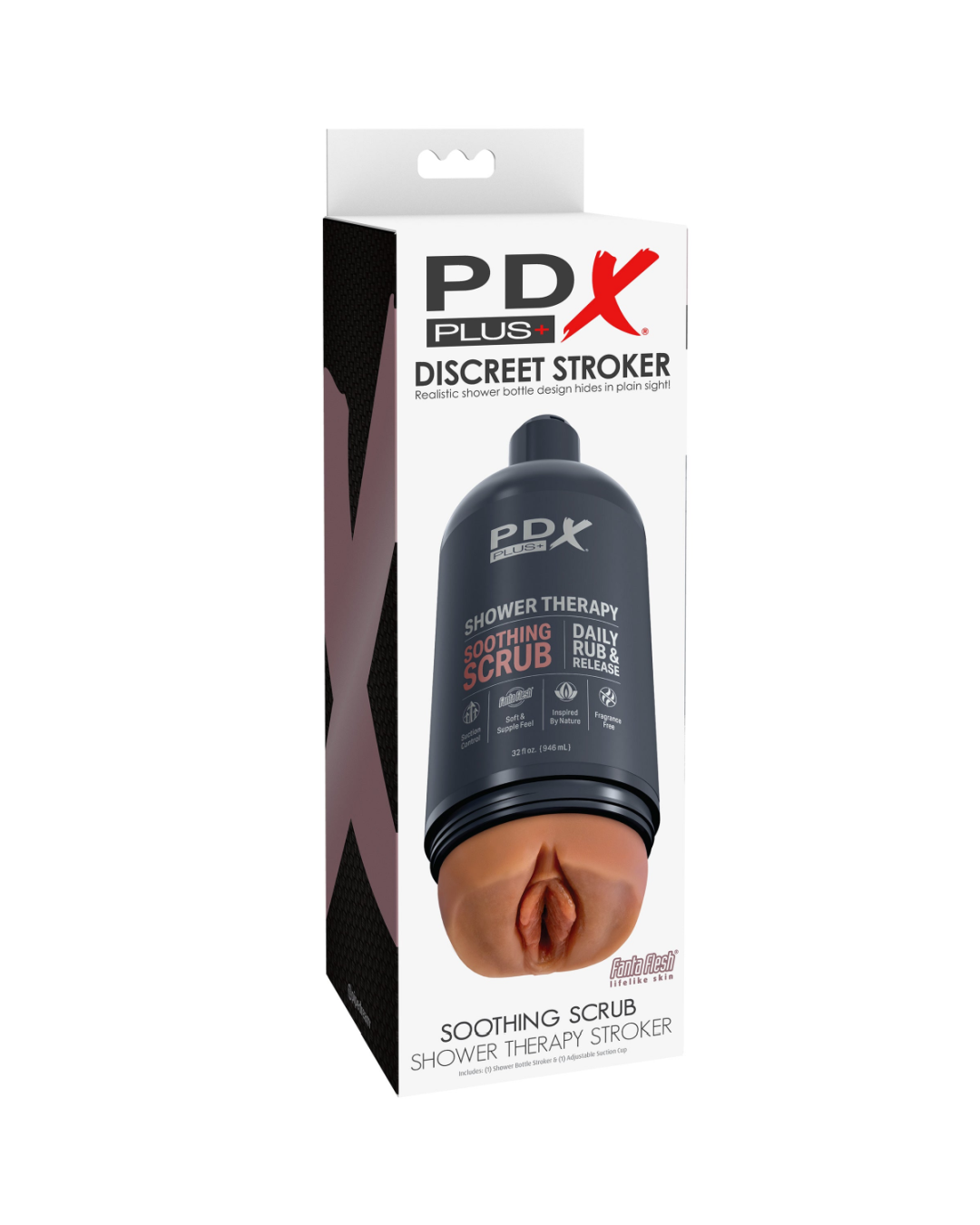 Shower Therapy Discreet Realistic Stroker with Mount - Caramel