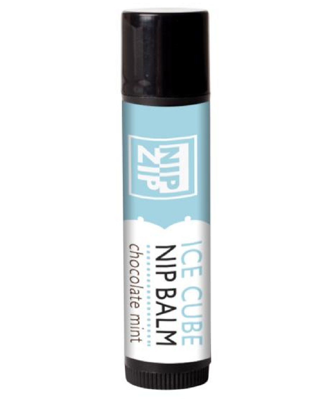 Nip Zip Ice Cube Nipple Balm chocolate mint tube on a white background