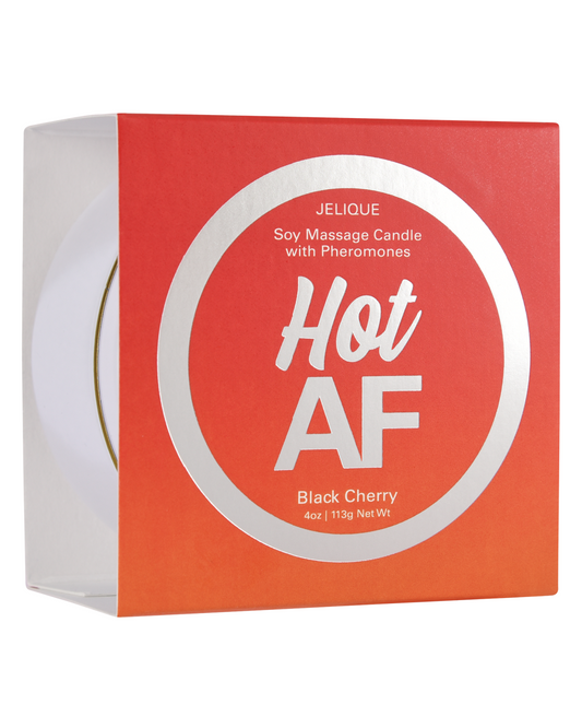 Hot AF Pheromone Massage Candle - Black Cherry Scent candle box