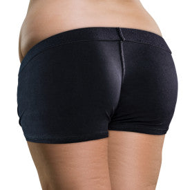 Temptasia Plus Size Harness Briefs Black by Blush Novelties - Sizes 2x - 5x back view on a model
