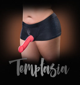 Temptasia Plus Size Harness Briefs Black by Blush Novelties - Sizes 2x - 5x with a dildo