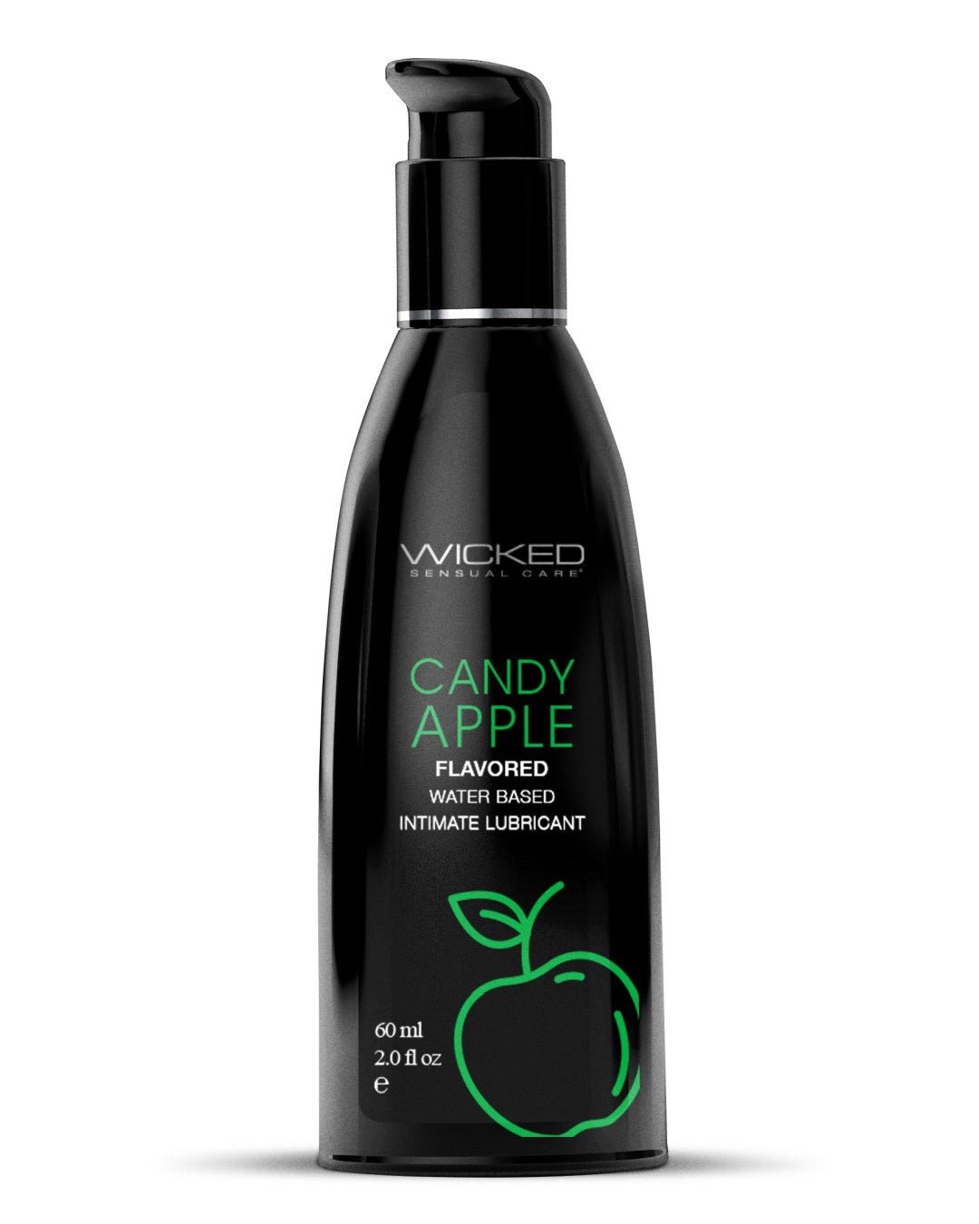 Wicked Aqua Candy Apple Lubricant 2 oz black bottle with green writing 