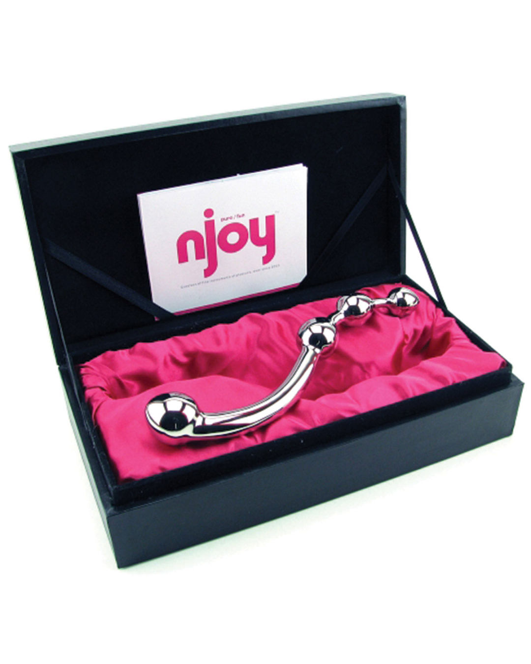 Njoy Fun Wand Double Ended Beaded 8 Inch Steel Dildo