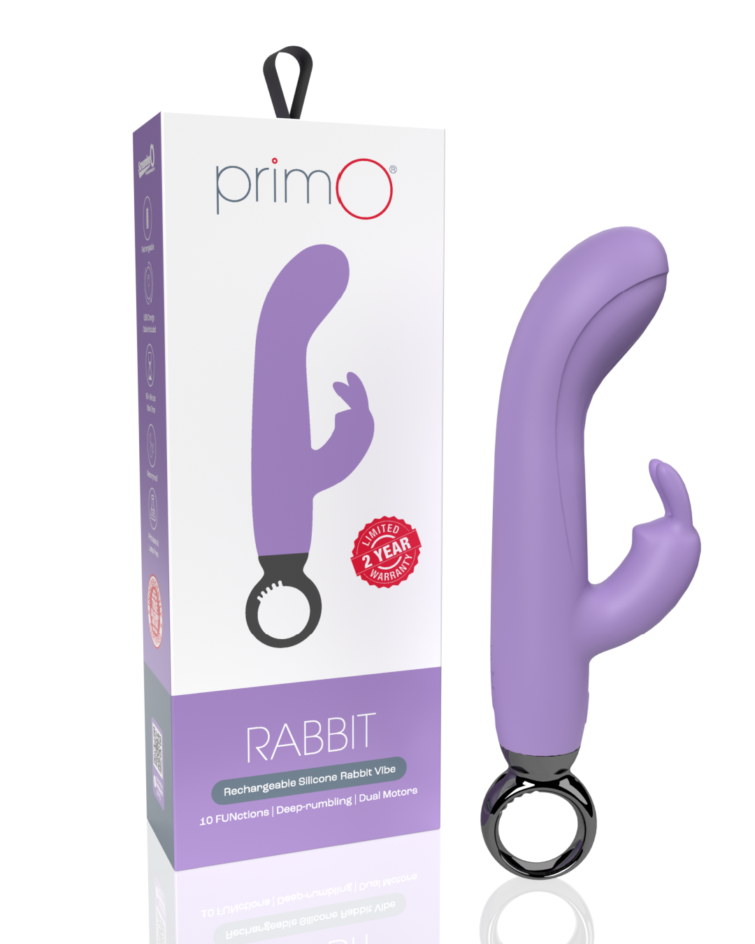 Screaming O Primo Rabbit Vibrator with Finger Loop  box and vibe 