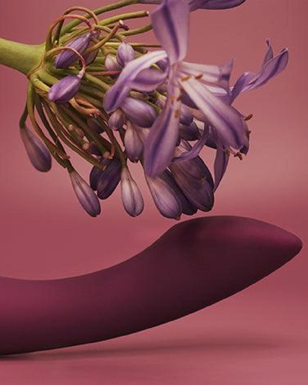 Svakom Amy 2 Flexible G-Spot Vibrator under purple flowers 