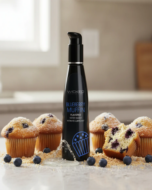 Wicked Aqua Blueberry Muffin Flavored Water Based Lubricant Various Sizes