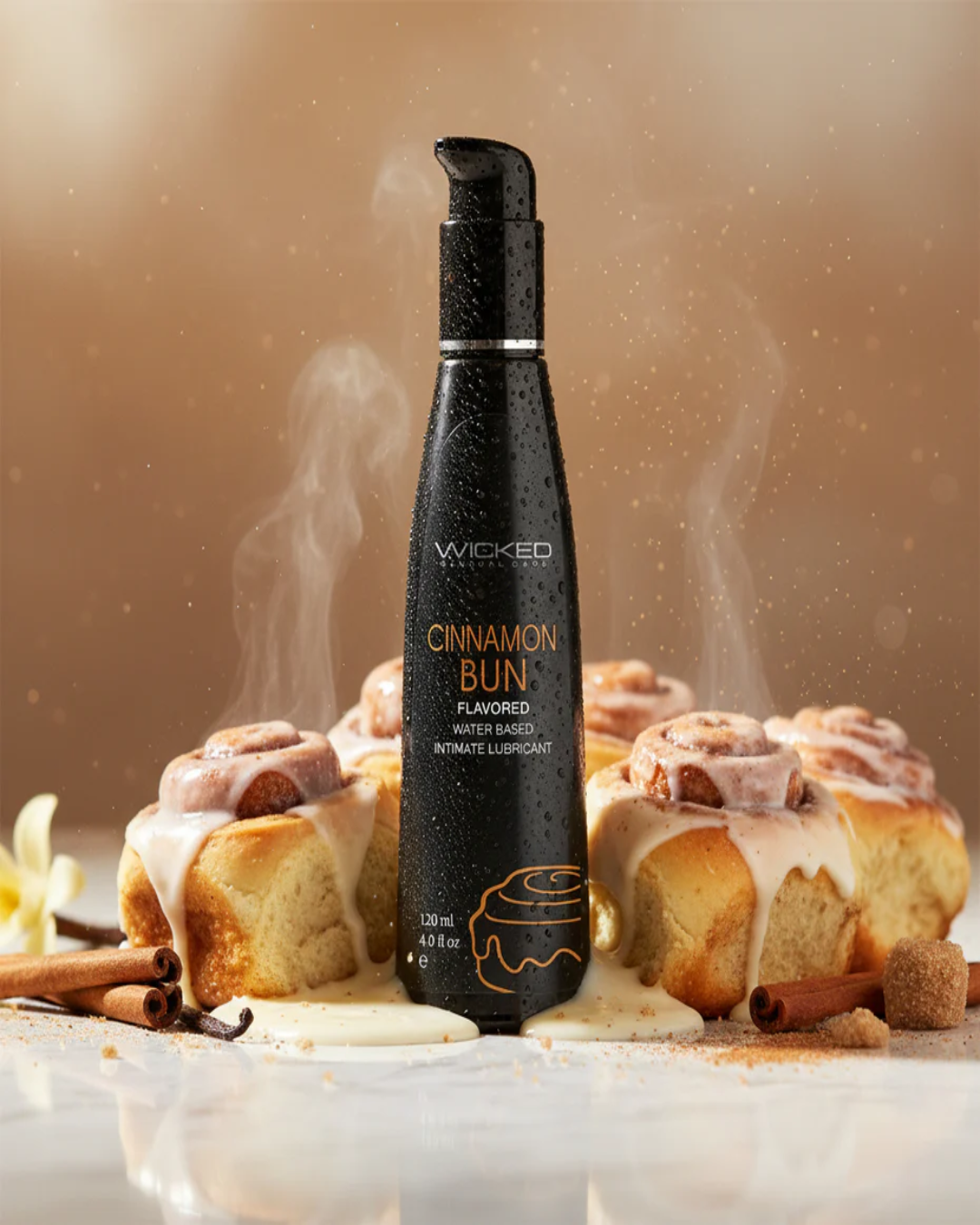 Wicked Aqua Cinnamon Bun Flavored Water Based Lubricant Various Sizes
