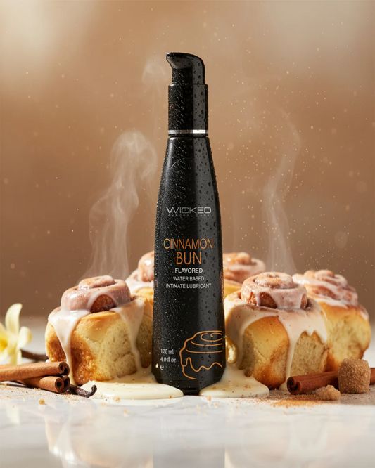 Wicked Aqua Cinnamon Bun Flavored Water Based Lubricant Various Sizes