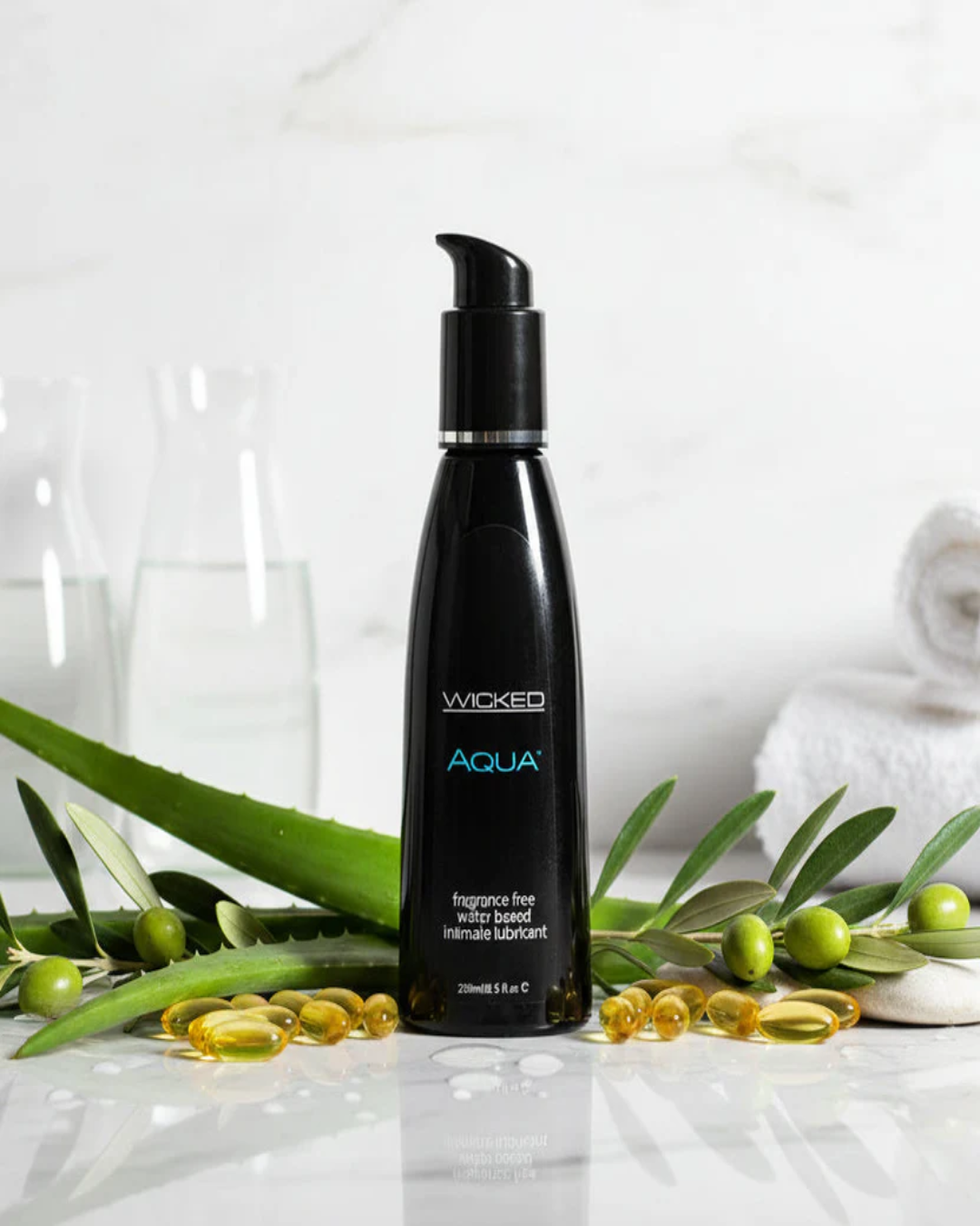Wicked Aqua Fragrance Free Water Based Lubricant - Various Sizes