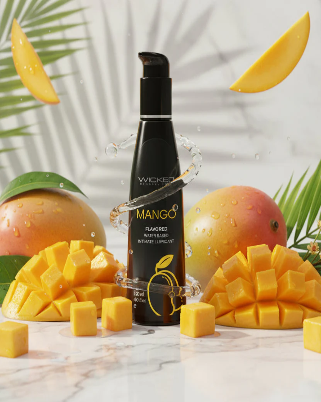 Wicked Aqua Mango Flavored Water Based Lubricant Various Sizes