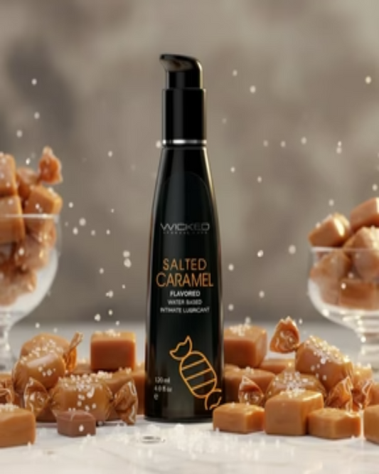 Wicked Aqua Salted Caramel Flavored Water Based Lubricant Various Sizes