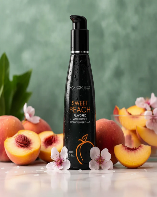 Wicked Aqua Sweet Peach Flavored Water Based Lubricant Various Sizes