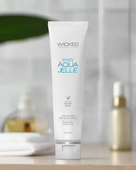 Wicked Simply Aqua Jelle Water Based Lubricant  4 oz