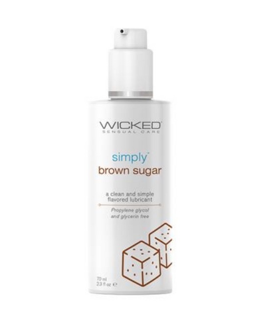 Wicked Simply Brown Sugar Flavored Water Based Lubricant 2oz on a white background