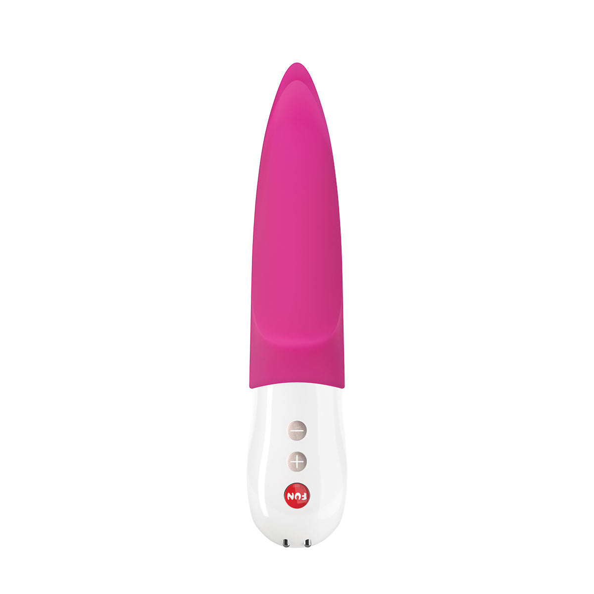 Fun Factory Volta Rechargeable External Vibrator - Blackberry front view of the buttons on a white background
