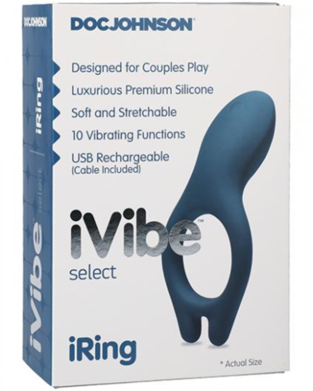 Ivibe Select Iring Vibrating Cock Ring by Doc Johnson - Blue box
