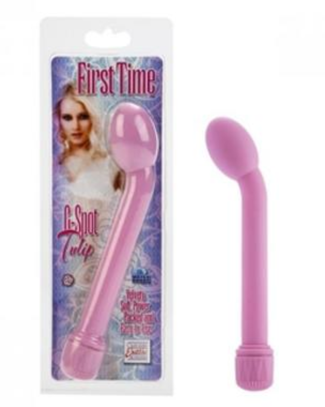 First Time G-Spot Tulip Vibrator by Cal Exotics - Assorted Colors pink with package