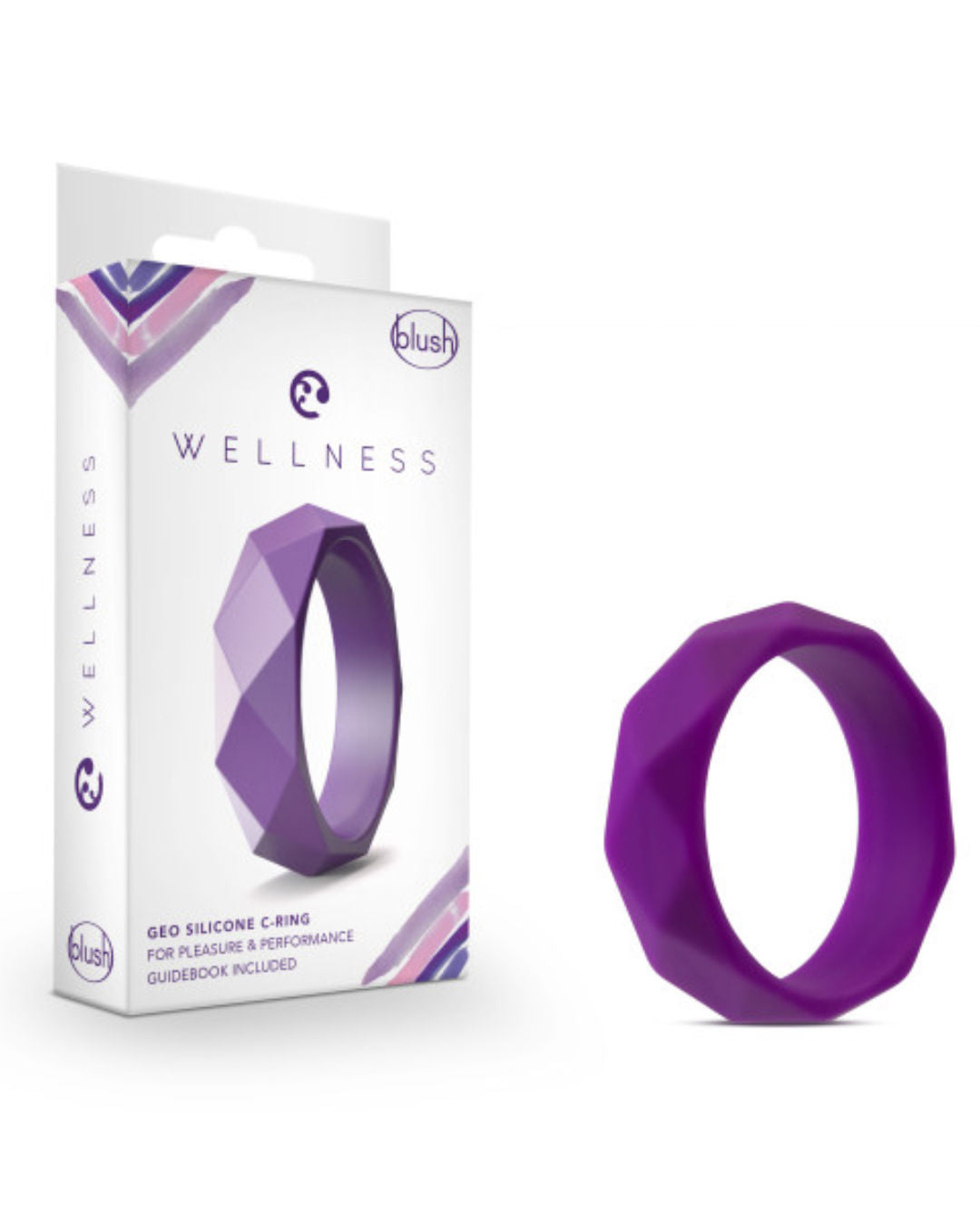 Blush Wellness Geo Flexible Silicone Purple Cock Ring