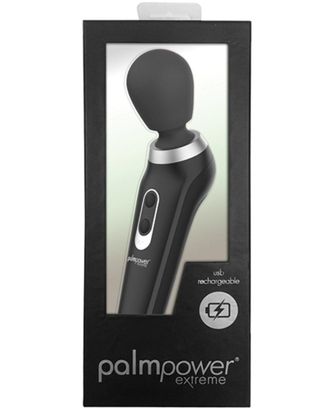 Palm Power Extreme Rechargeable Wand Vibrator by BMS Enterprises - Black in package
