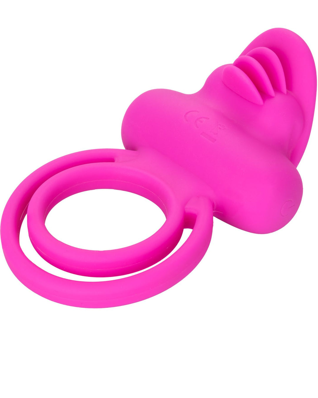 Silicone Dual Clit Flicker Rechargeable Cock Ring by Calexotics Top View