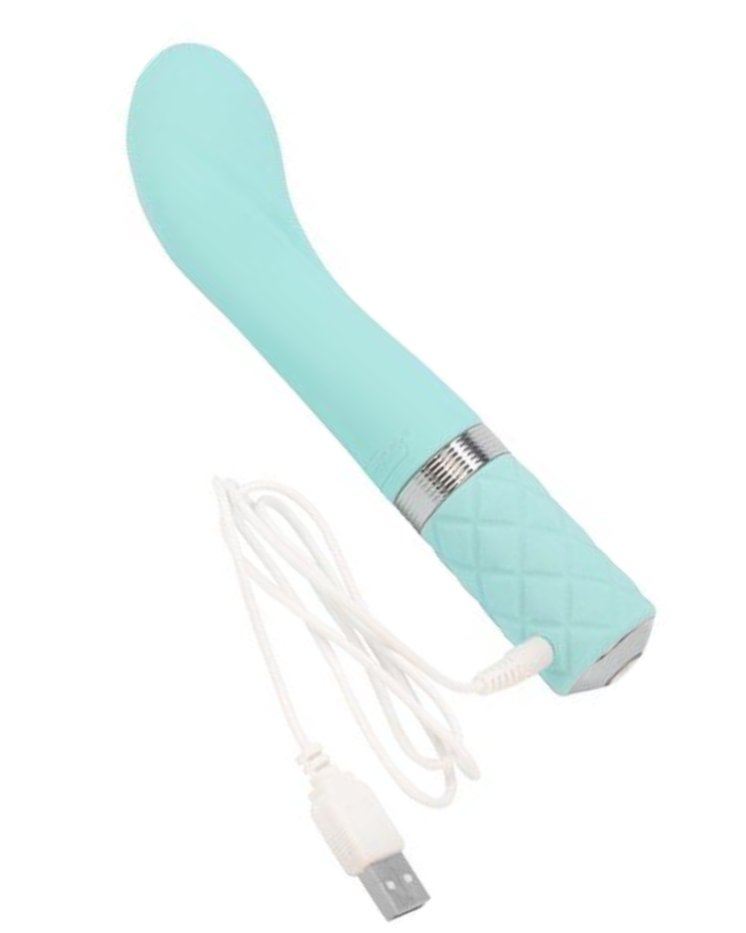 Pillow Talk Sassy G-spot Vibrator by BMS - Teal with charging cord