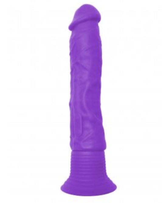 Neon Luv Touch Wall Banger Silicone Vibrating 7.5 Inch Dildo - Purple