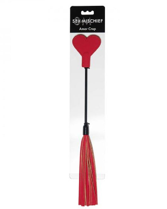 Sex & Mischief Amor Red Heart Crop and Flogger in package 