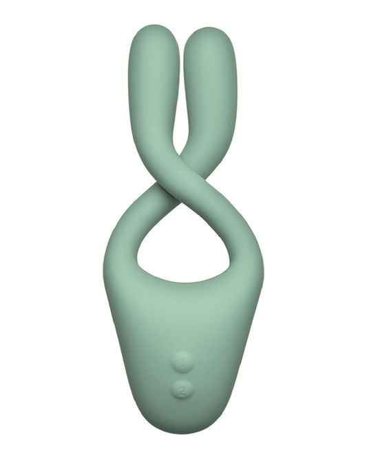 Tryst V2 Bendable Multi Purpose Vibrator with Remote - Green  shown with the arms criss crossed