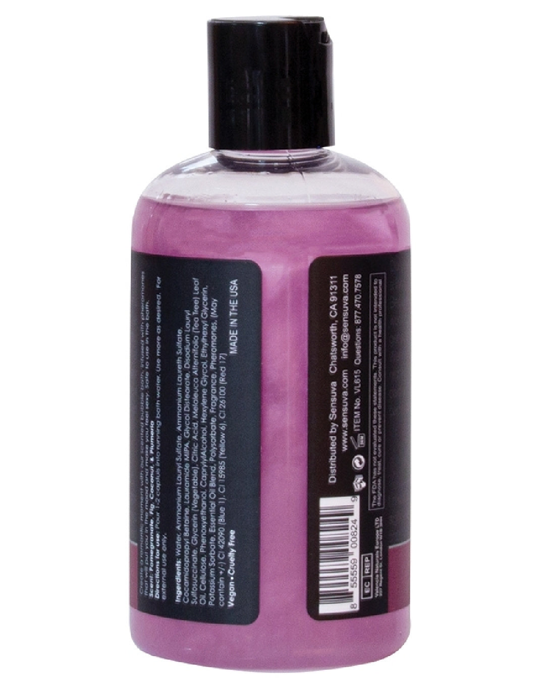 Big Flirt Pheromone Infused Bubble Bath 8 oz - Sweet Secrets back of bottle 