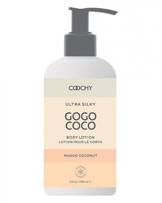 Coochy Ultra Silky Body Lotion - Mango Coconut 8 oz front of bottle 