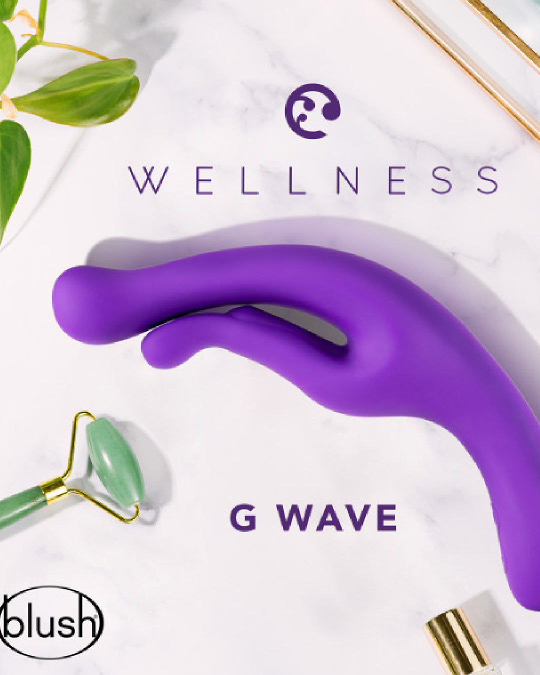Wellness G Dual Stimulation Vibrator by Blush Novelties lifestyle poster with product 