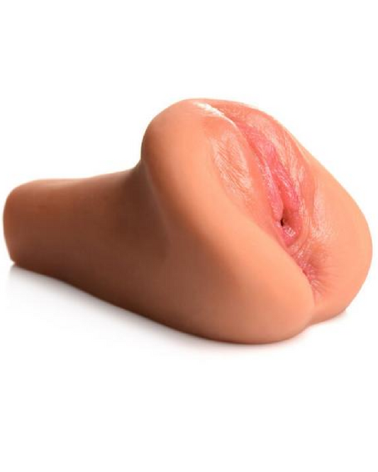 Mistress Jenna Juicy Wet Look Pussy Masturbator front side view 