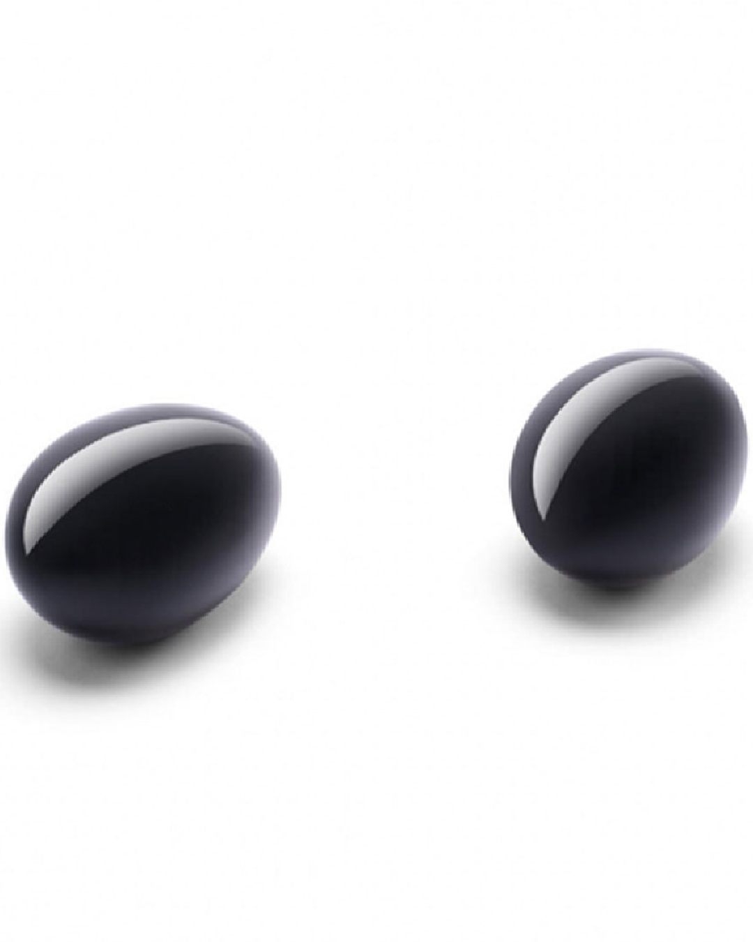 Le Wand Crystal Yoni Eggs - Black Obsidian pictured on white background 