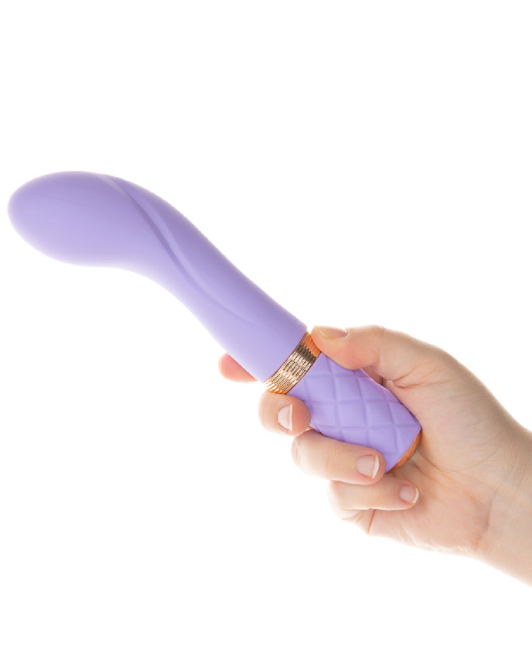 Pillow Talk Sassy G-spot Vibrator - Purple in model's hand 