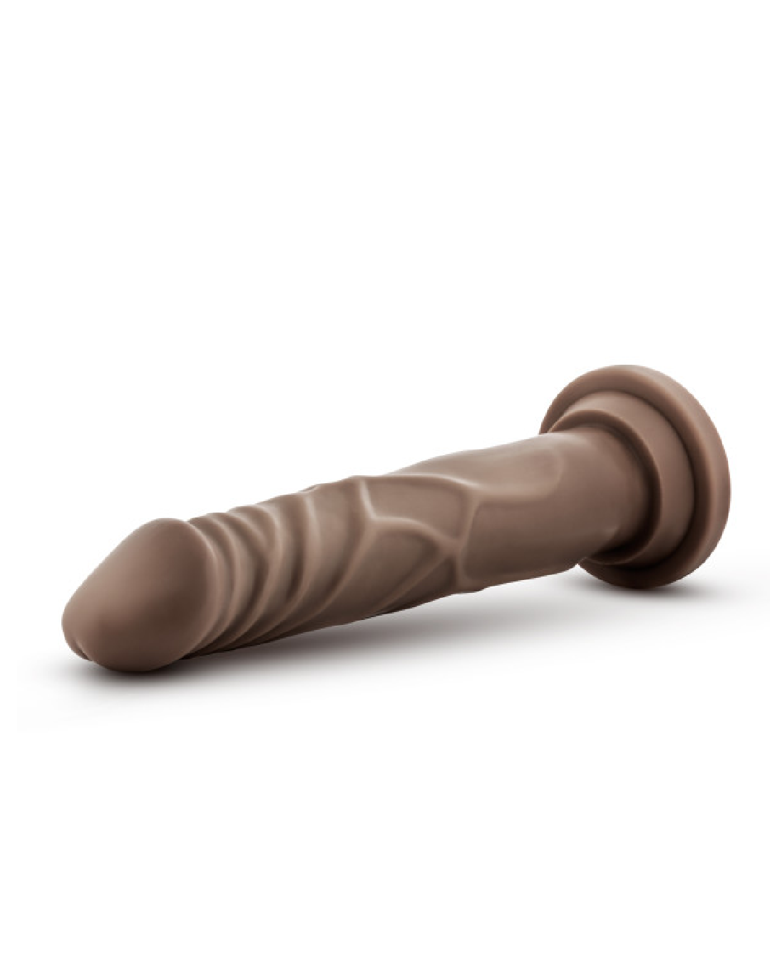 Dr Carter 7 Inch Silicone Dildo - Chocolate laying down 