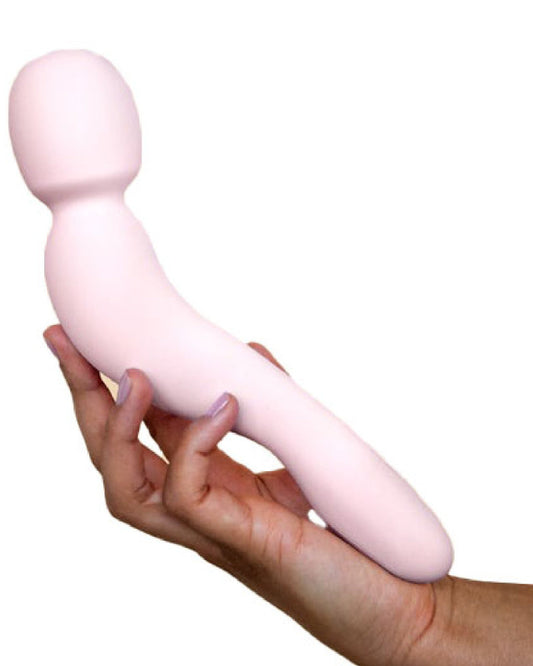 Dame Com Wand Vibrator - Quartz  held in model's hand 