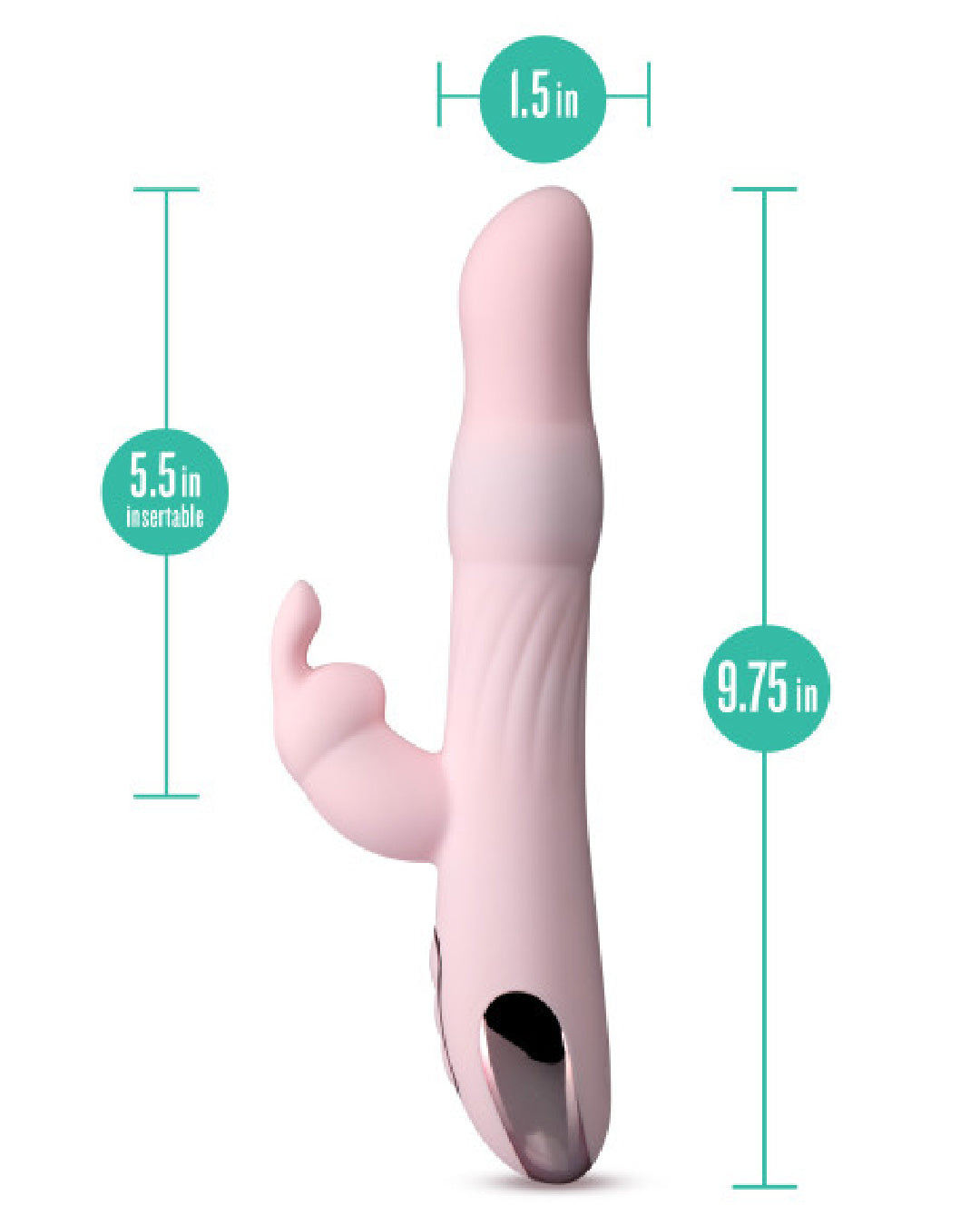 Lush Aurora Rabbit Vibrator - Pink graphic showing size 