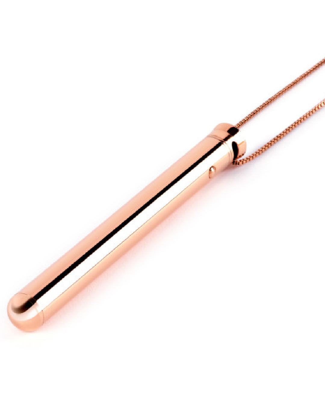 Le Wand Vibrating Necklace - Rose Gold necklace side view 
