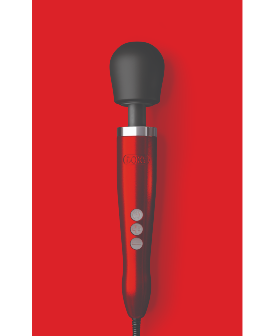 Doxy Die Cast Extra Powerful Massage Wand Vibrator - Red product close up 