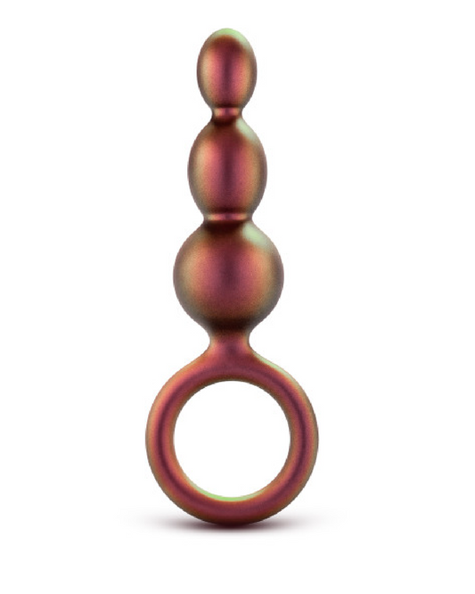 Anal Adventures Matrix  Beaded Loop Butt Plug upright 