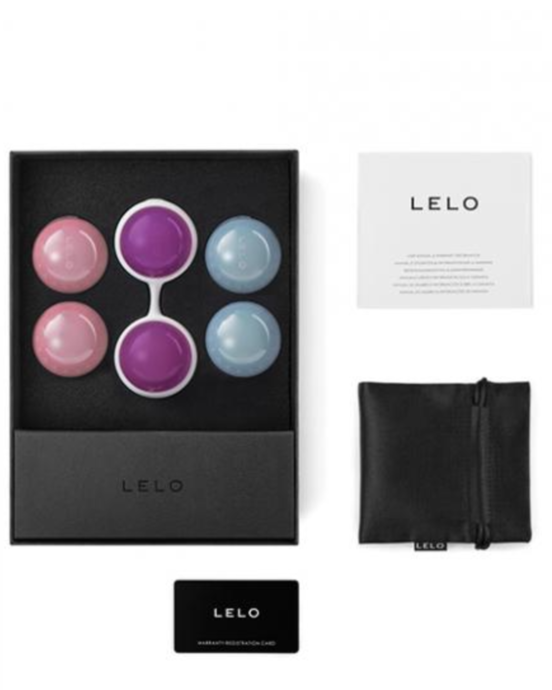 Lelo Beads Plus Size Kegel Exercisers  beads box an d contents