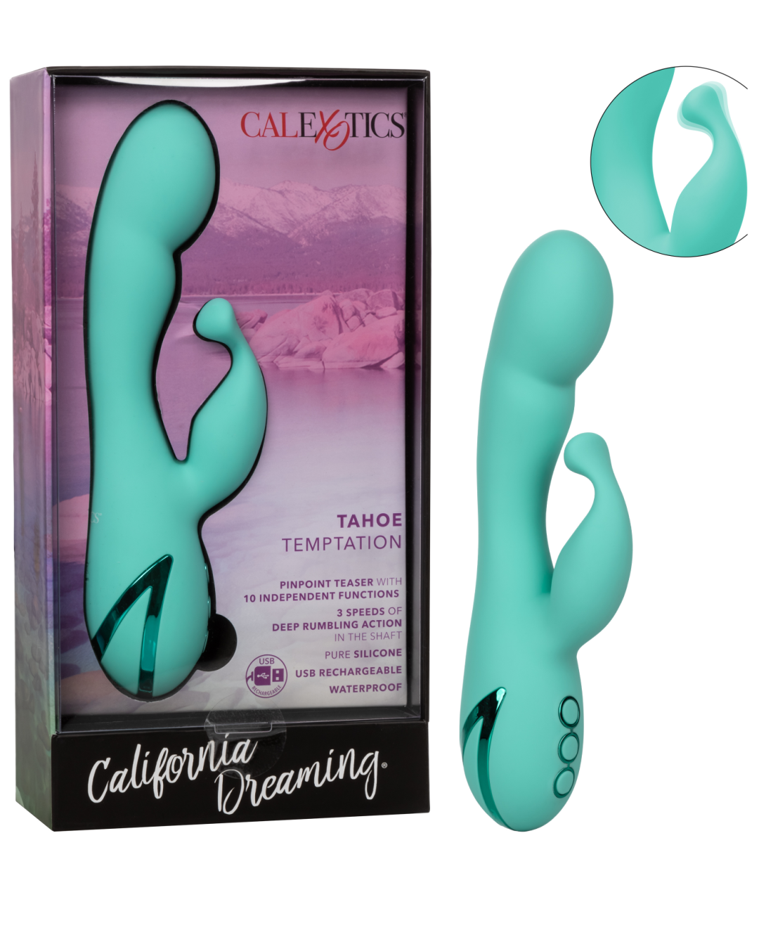 California Dreaming Tahoe Temptation Vibrator product and box 